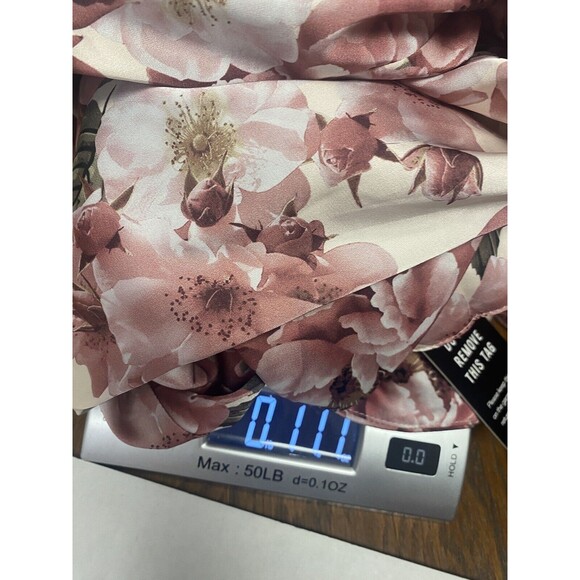 New EXPRESS Floral Print Ruffle Hi Lo Maxi Dress Pink Green Summer Size 12 - Picture 15 of 15